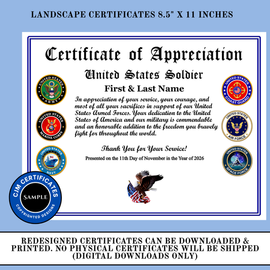 D17 Custom Military Certificates for Businesses: Edit & Download