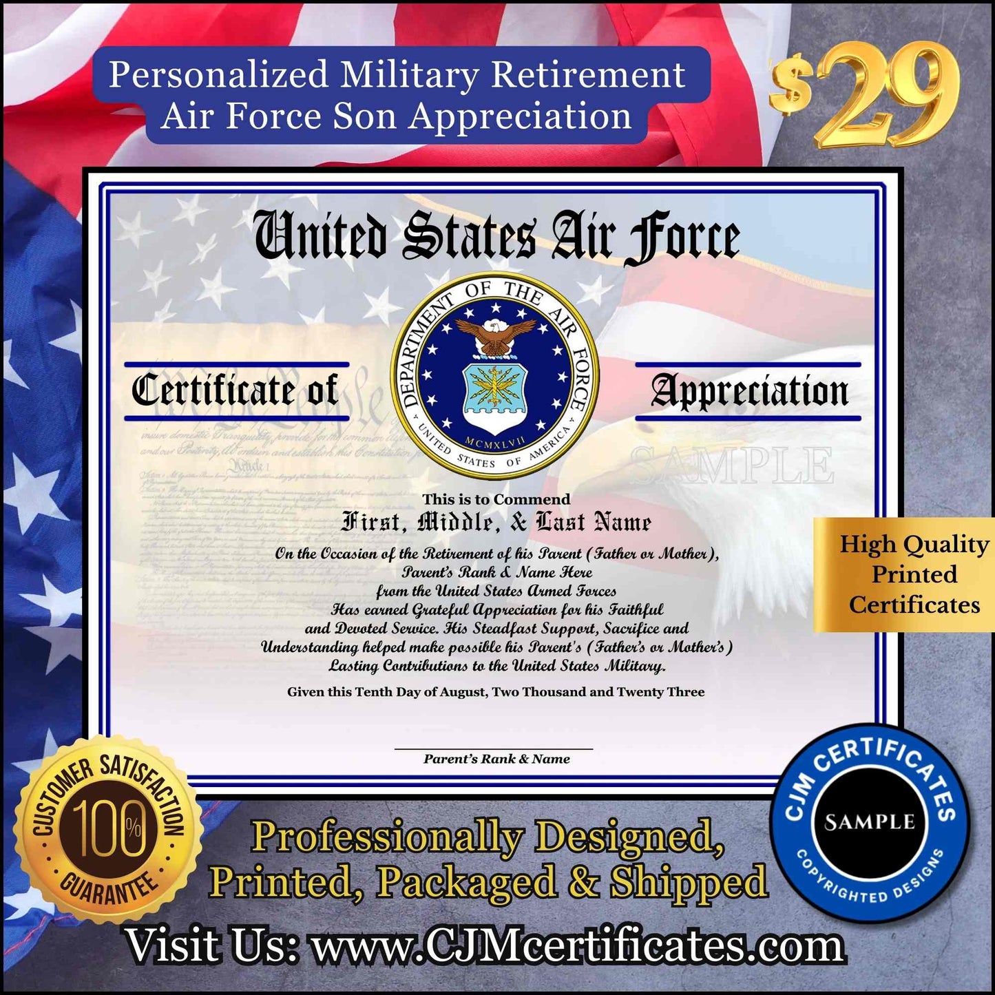 Military Retirement Ceremony Son Appreciation