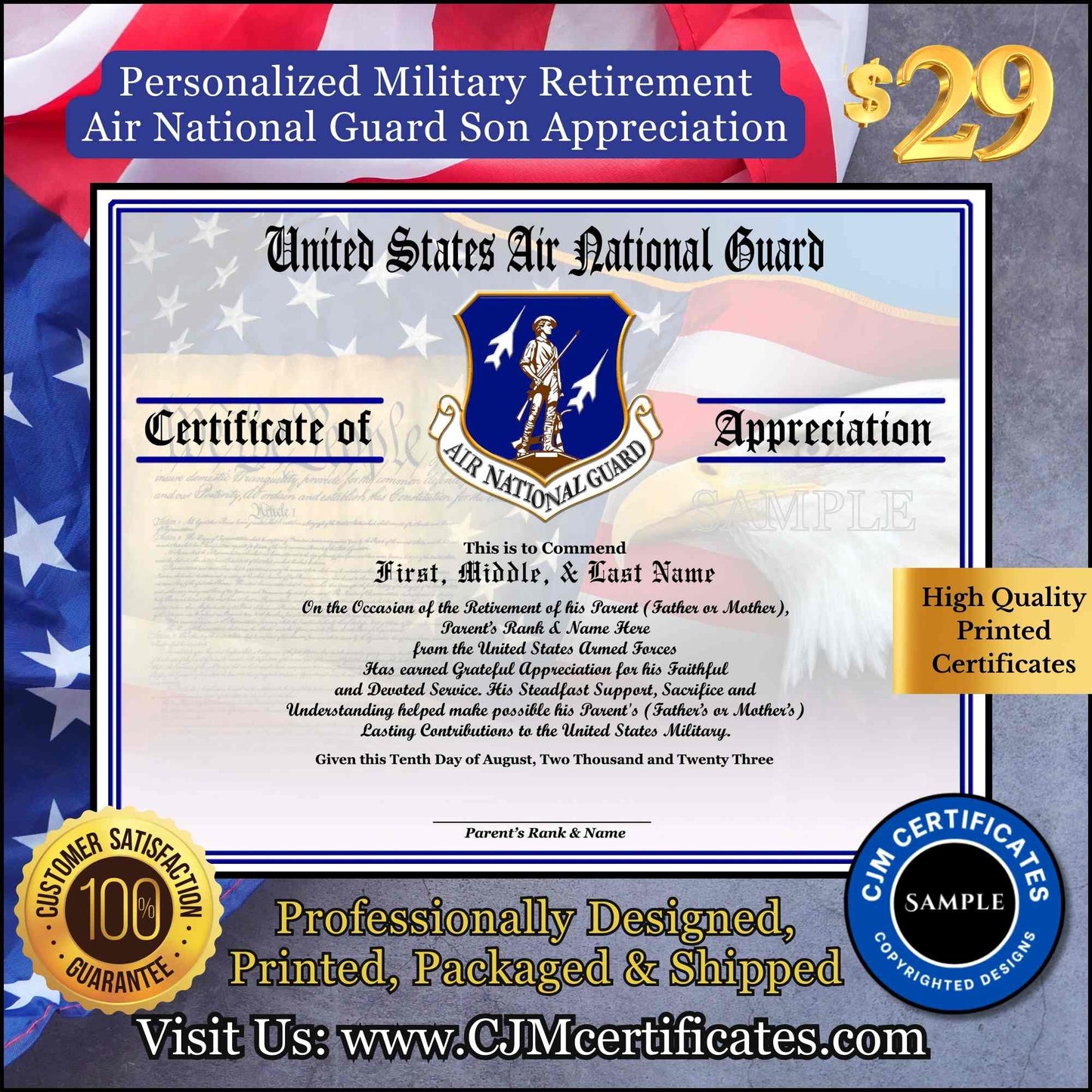 Military Retirement Ceremony Son Appreciation