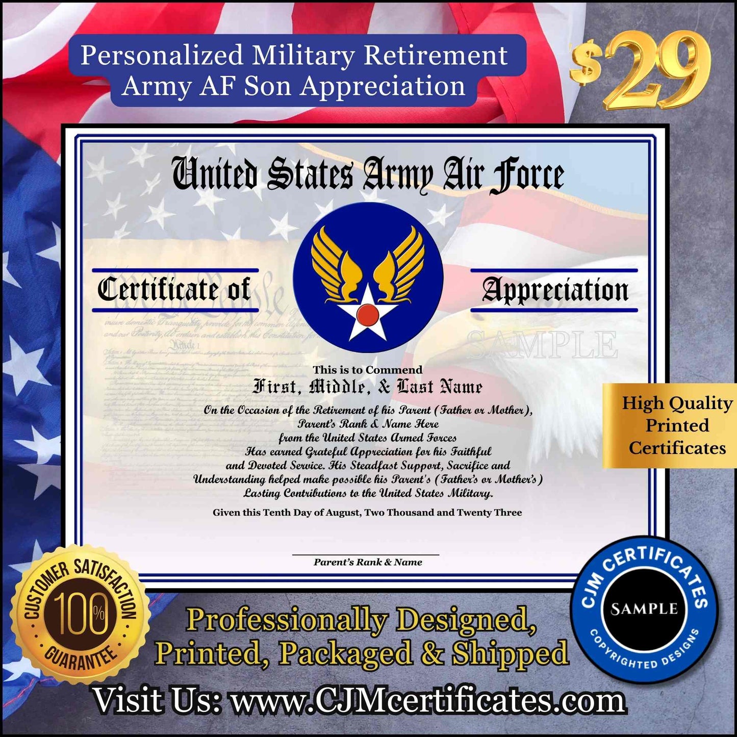 Military Retirement Ceremony Son Appreciation