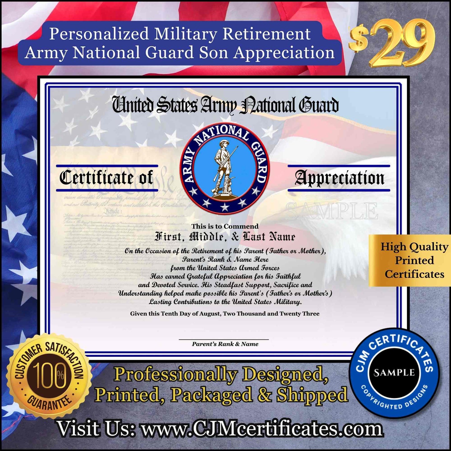 Military Retirement Ceremony Son Appreciation