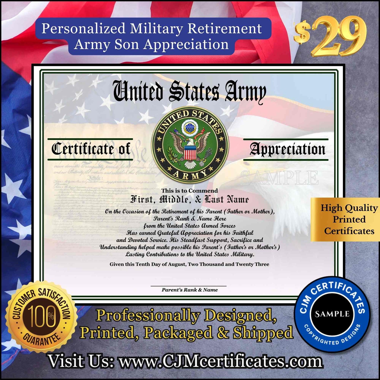 Military Retirement Ceremony Son Appreciation