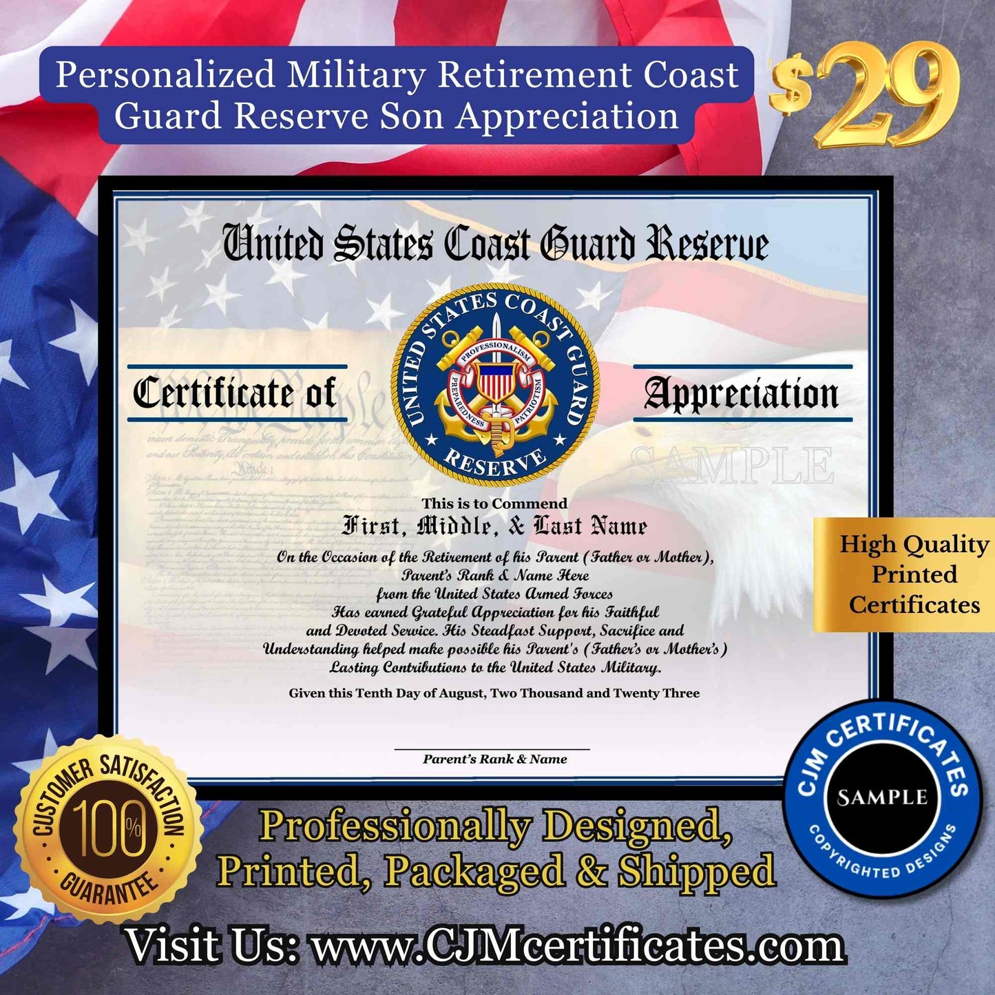 Military Retirement Ceremony Son Appreciation