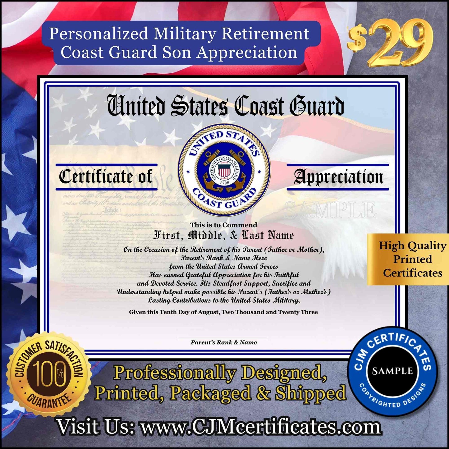 Military Retirement Ceremony Son Appreciation