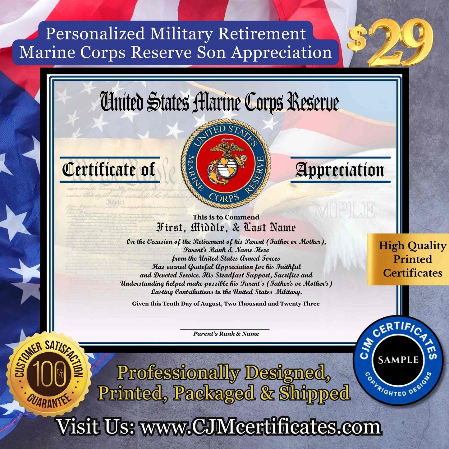 Military Retirement Ceremony Son Appreciation