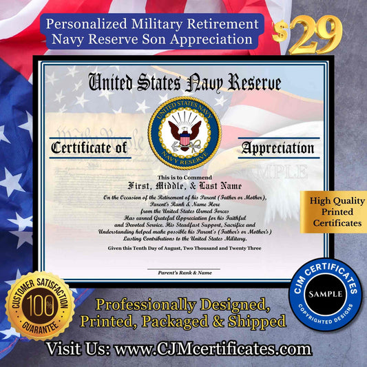 Military Retirement Ceremony Son Appreciation