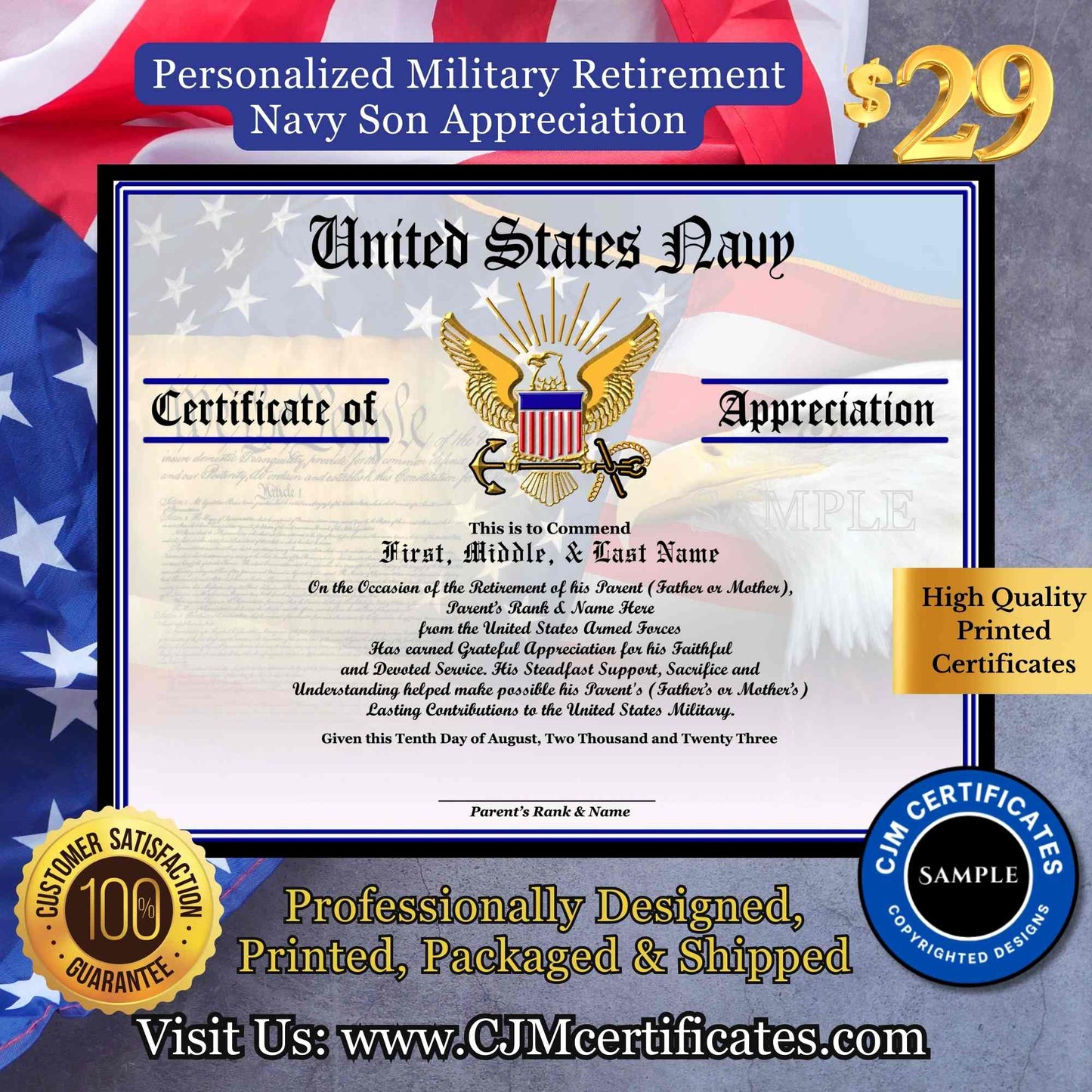 Military Retirement Ceremony Son Appreciation