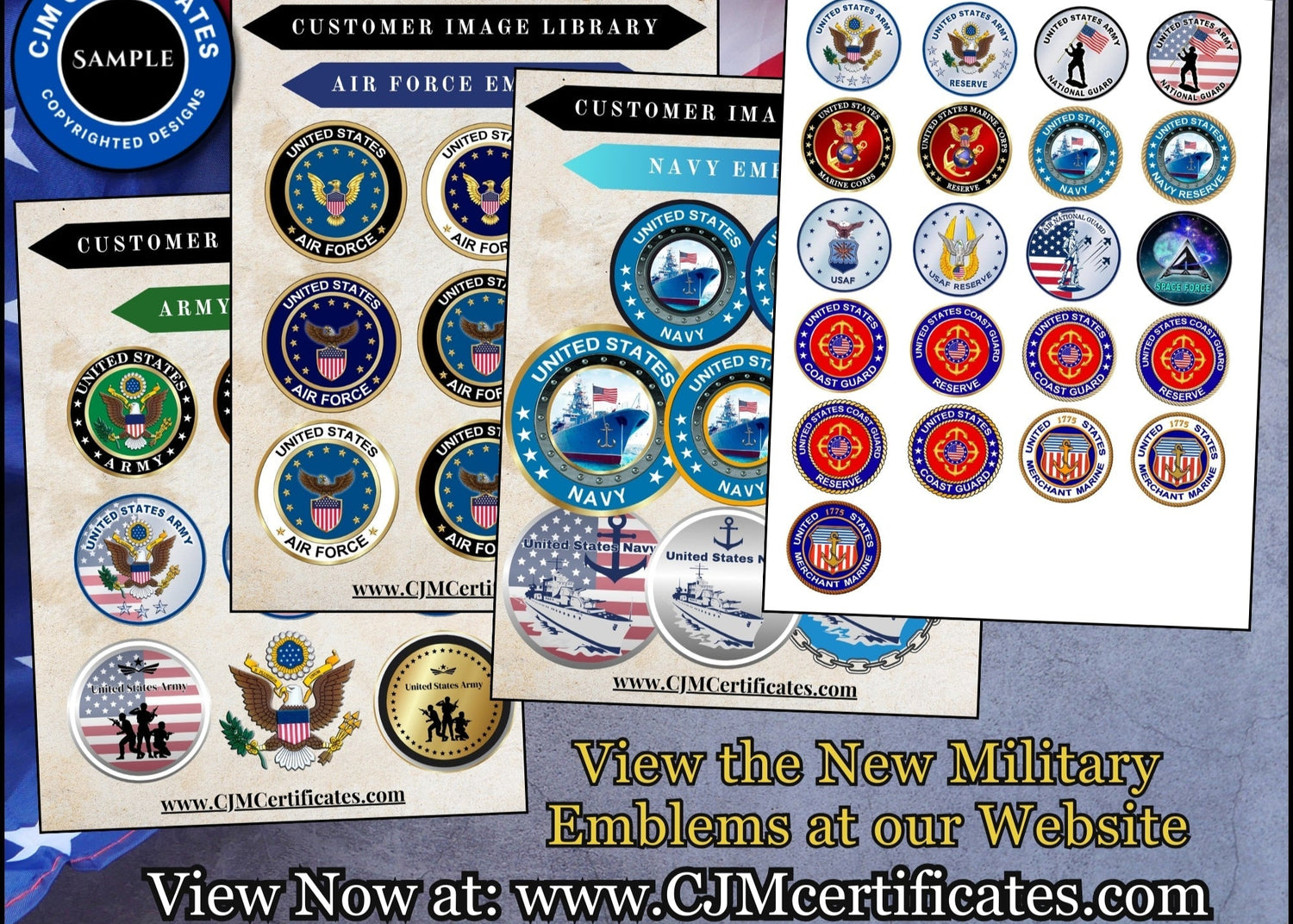Personalized your Military Certificates with New Emblem Choices and More