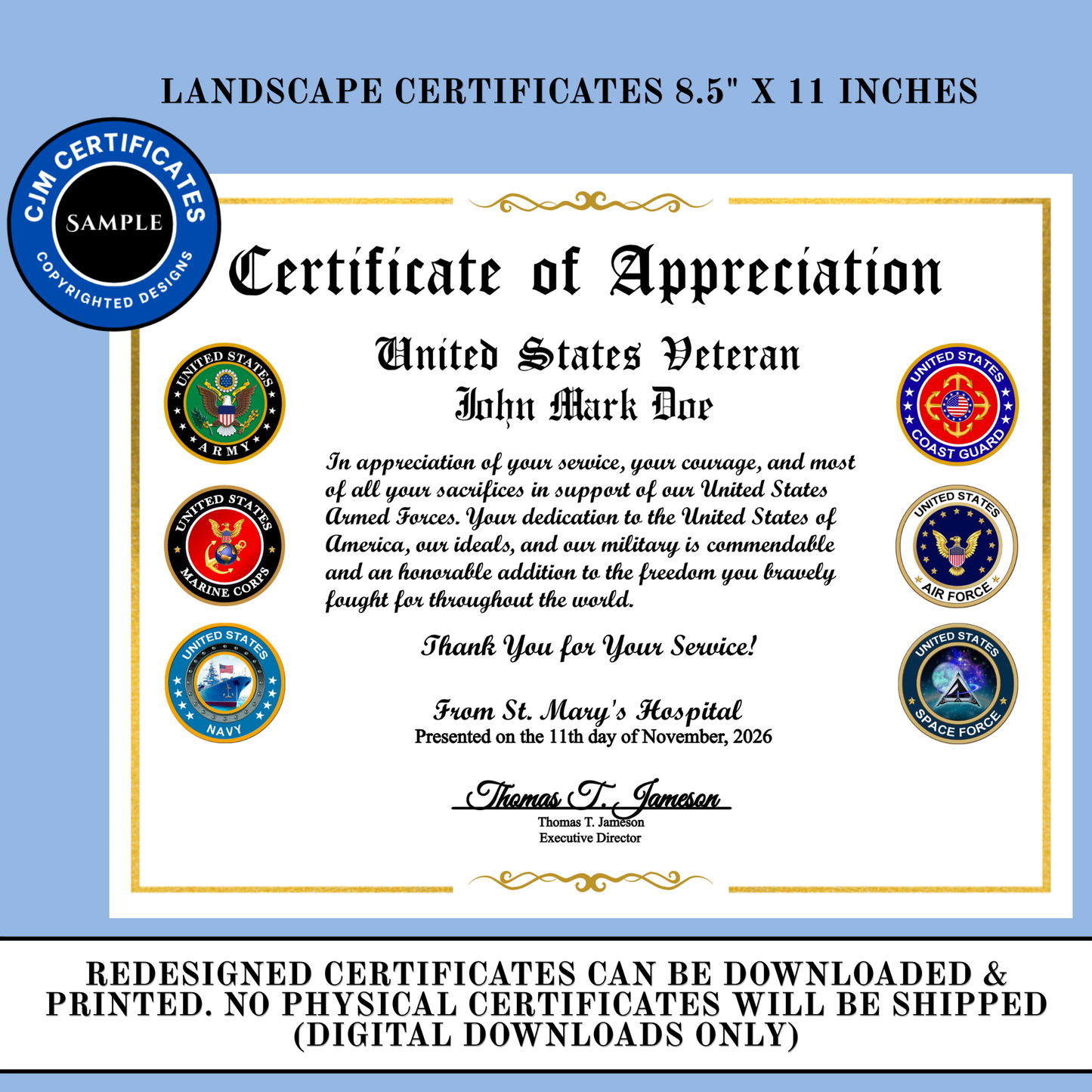 D53 Custom Veteran Certificates for Businesses: Edit & Download