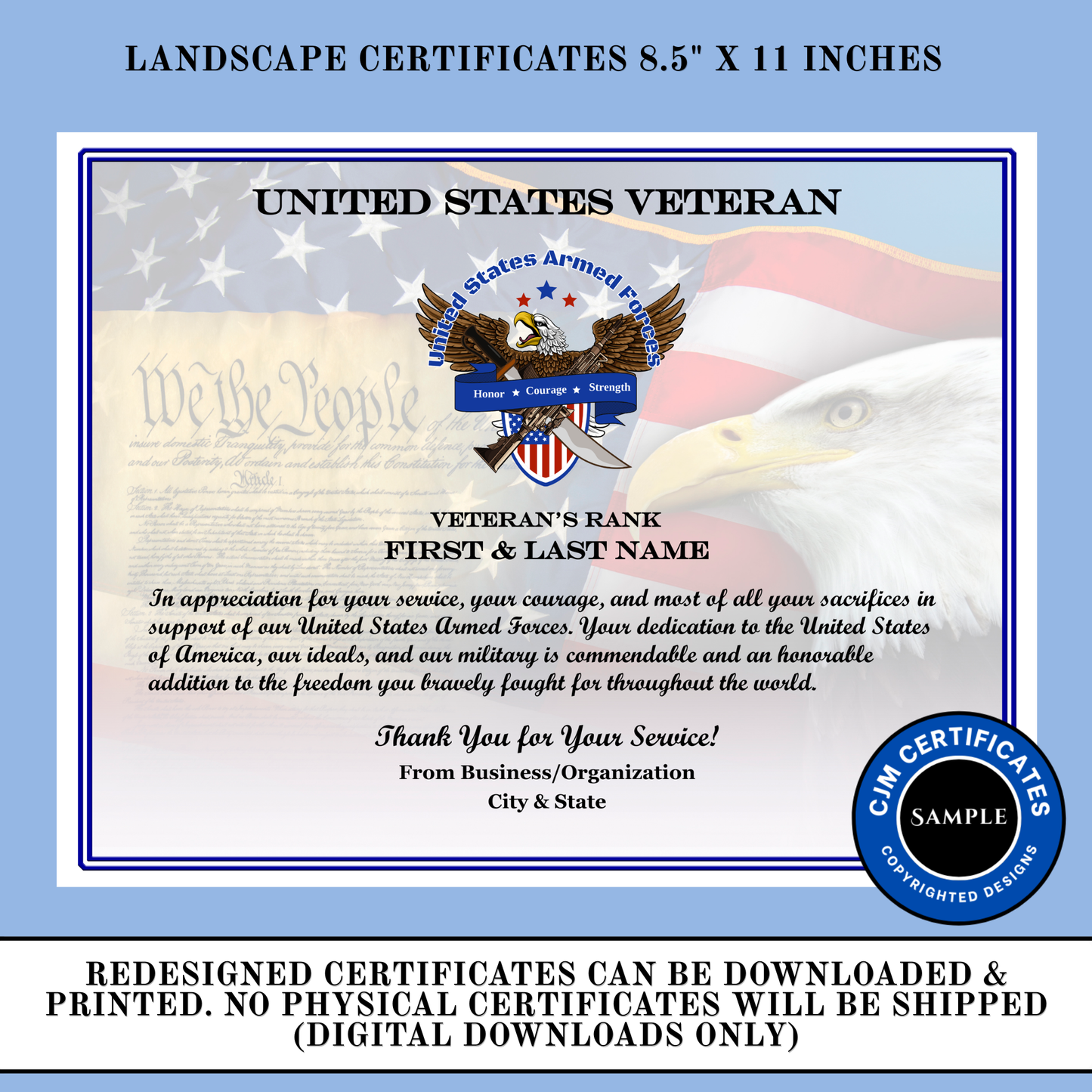 D2 Veteran Appreciation Certificates: Edit & Download
