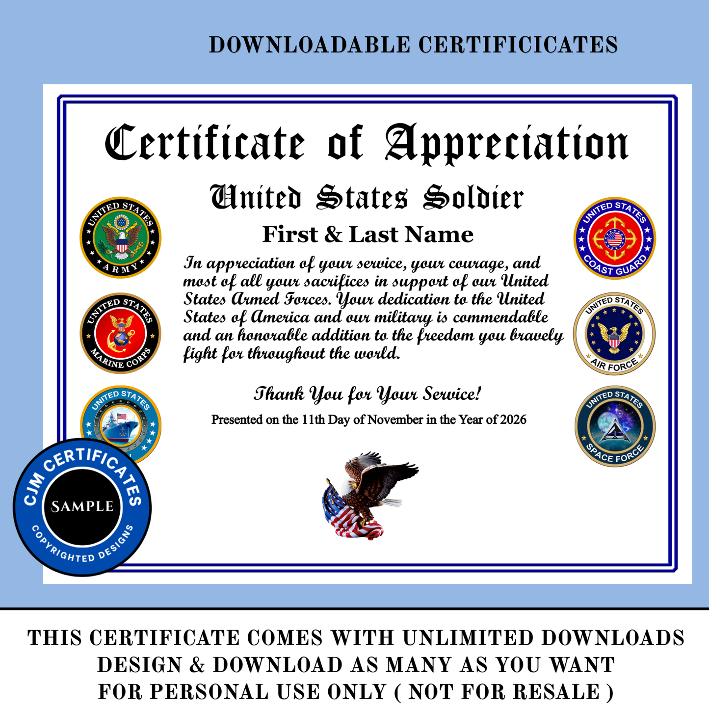 D17 Custom Military Certificates for Businesses: Edit & Download