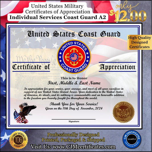 Coast Guard Certificates with Scripted Names