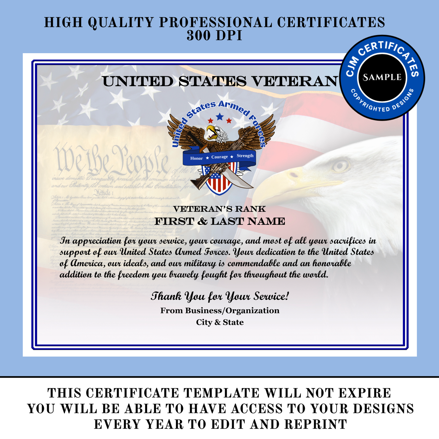 D2 Veteran Appreciation Certificates: Edit & Download