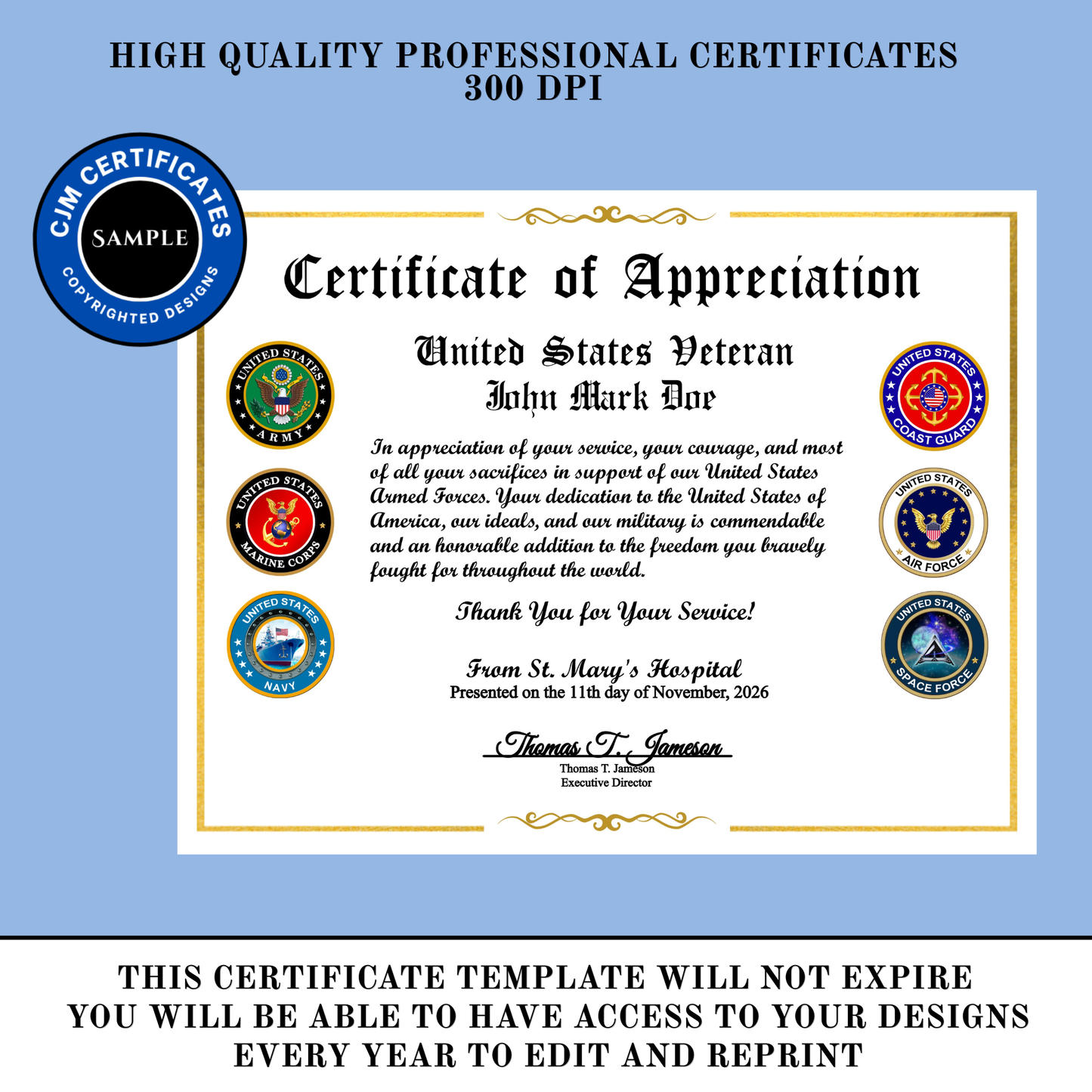 D53 Custom Veteran Certificates for Businesses: Edit & Download