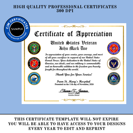 D53 Custom Veteran Certificates for Businesses: Edit & Download