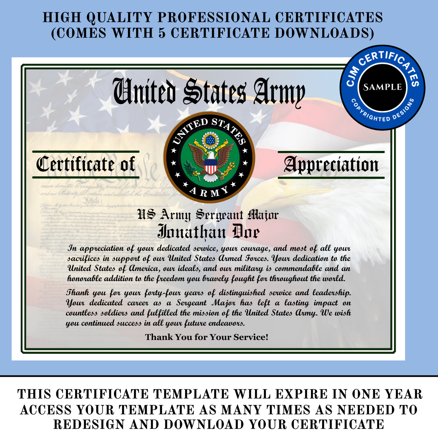 D5 US Army Retirement Certificate: Edit & Download