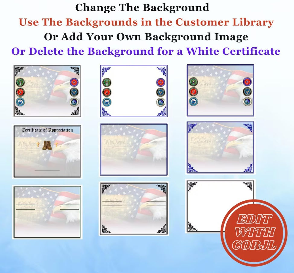 100+ Veteran Certificates of Appreciation: Veterans Day, All Branches, Unlimited Names, Self-Design (PDF/JPG) 147