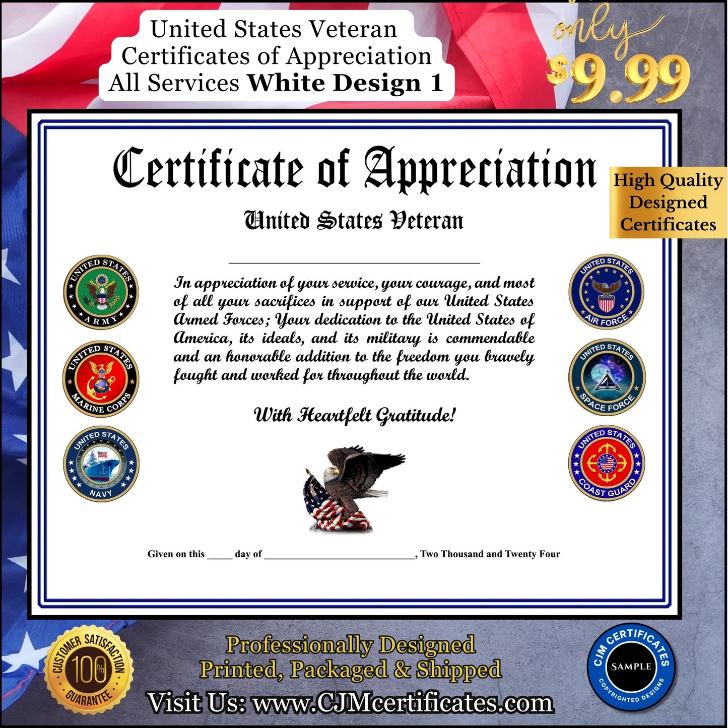 All Services Veteran Appreciation Certificates