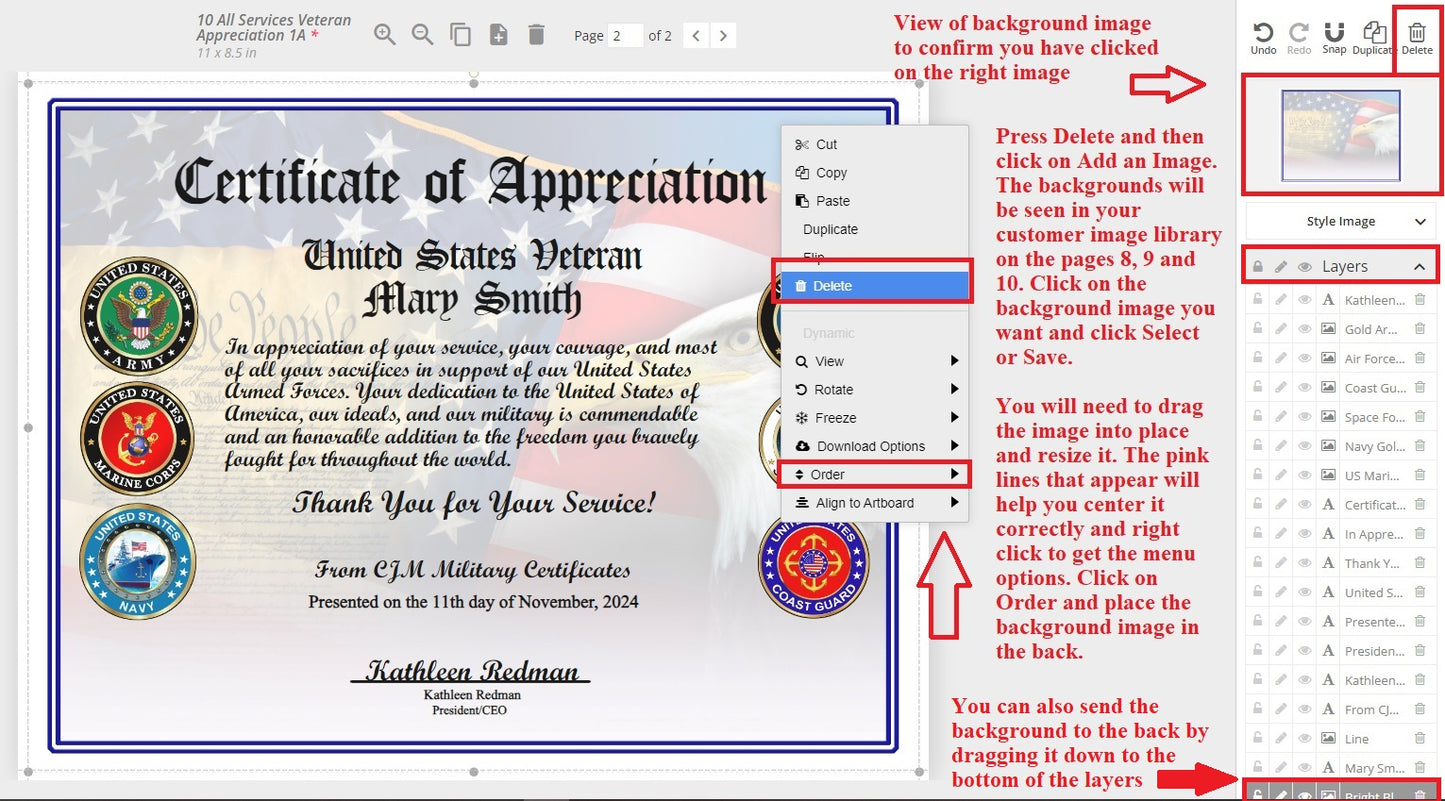 All Services Veteran Appreciation Certificates (10 Pack)