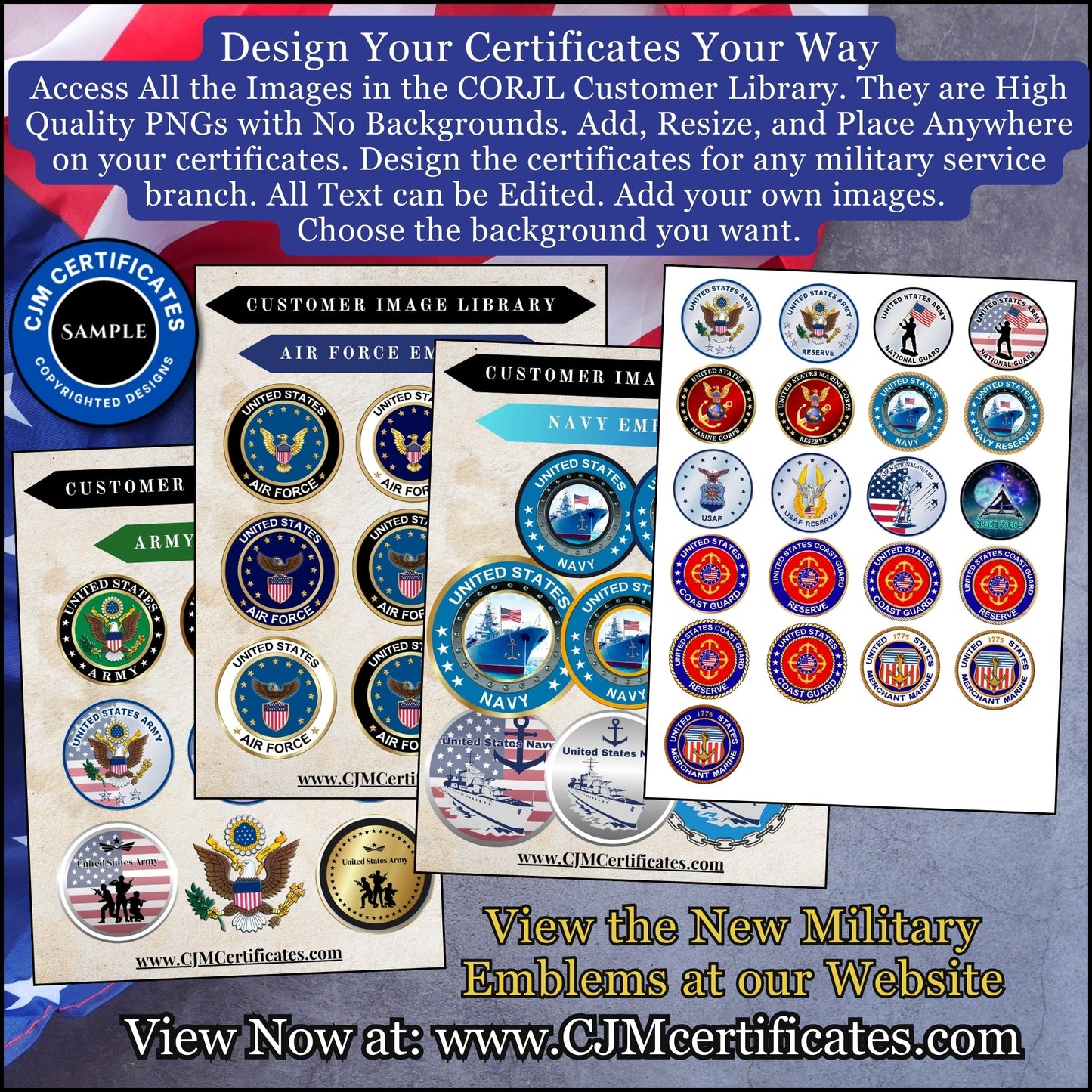 Active Military Memorial Certificates D2-10 Pack