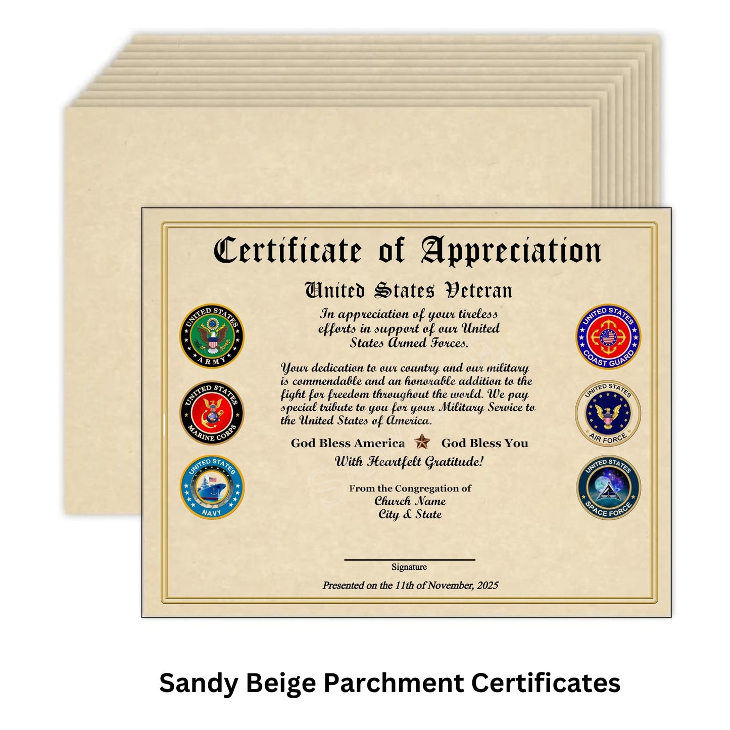Business Veteran Appreciation Certificates D1