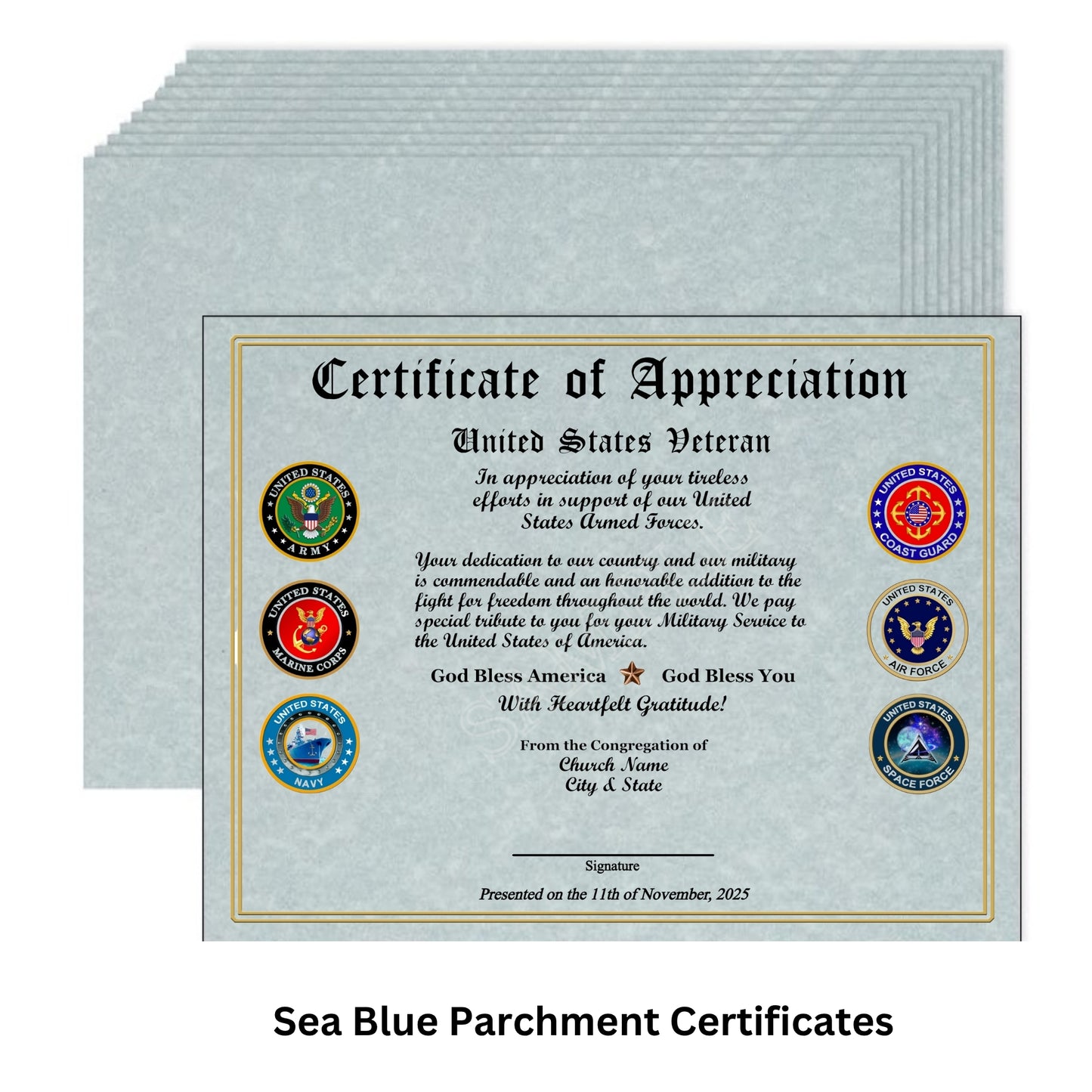 Business Veteran Appreciation Certificates D1