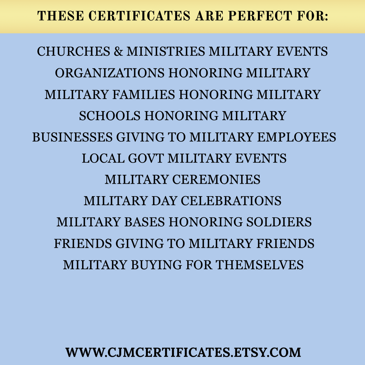 P-D30 Printed US Armed Forces Military Certificates