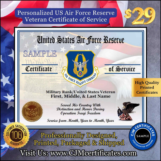 Veteran Certificates of Service