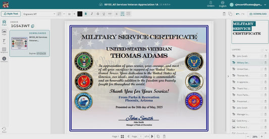 100+ Veteran Certificates of Appreciation: Veterans Day, All Branches, Unlimited Names, Self-Design (PDF/JPG) 147